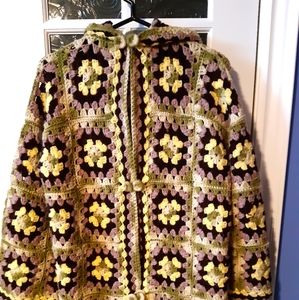 Granny square hooded sweater
